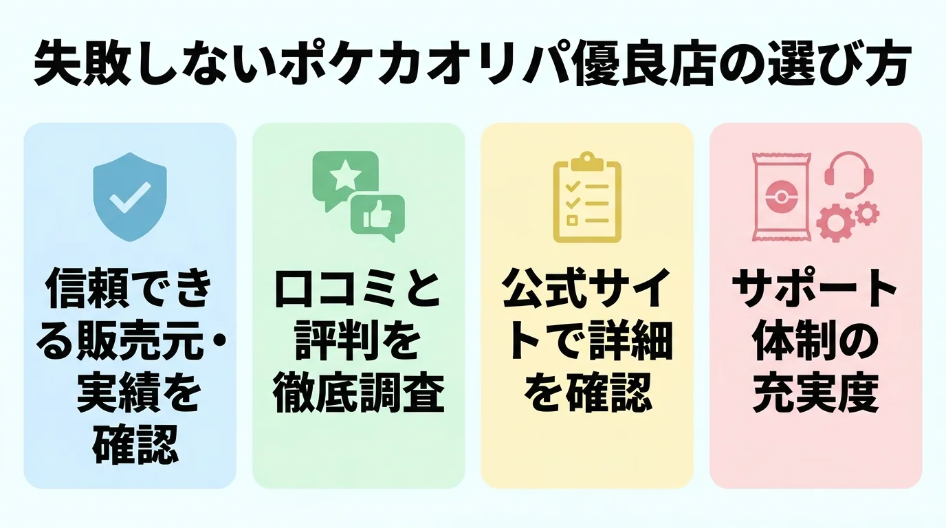 失敗しないポケカオリパ優良店の選び方