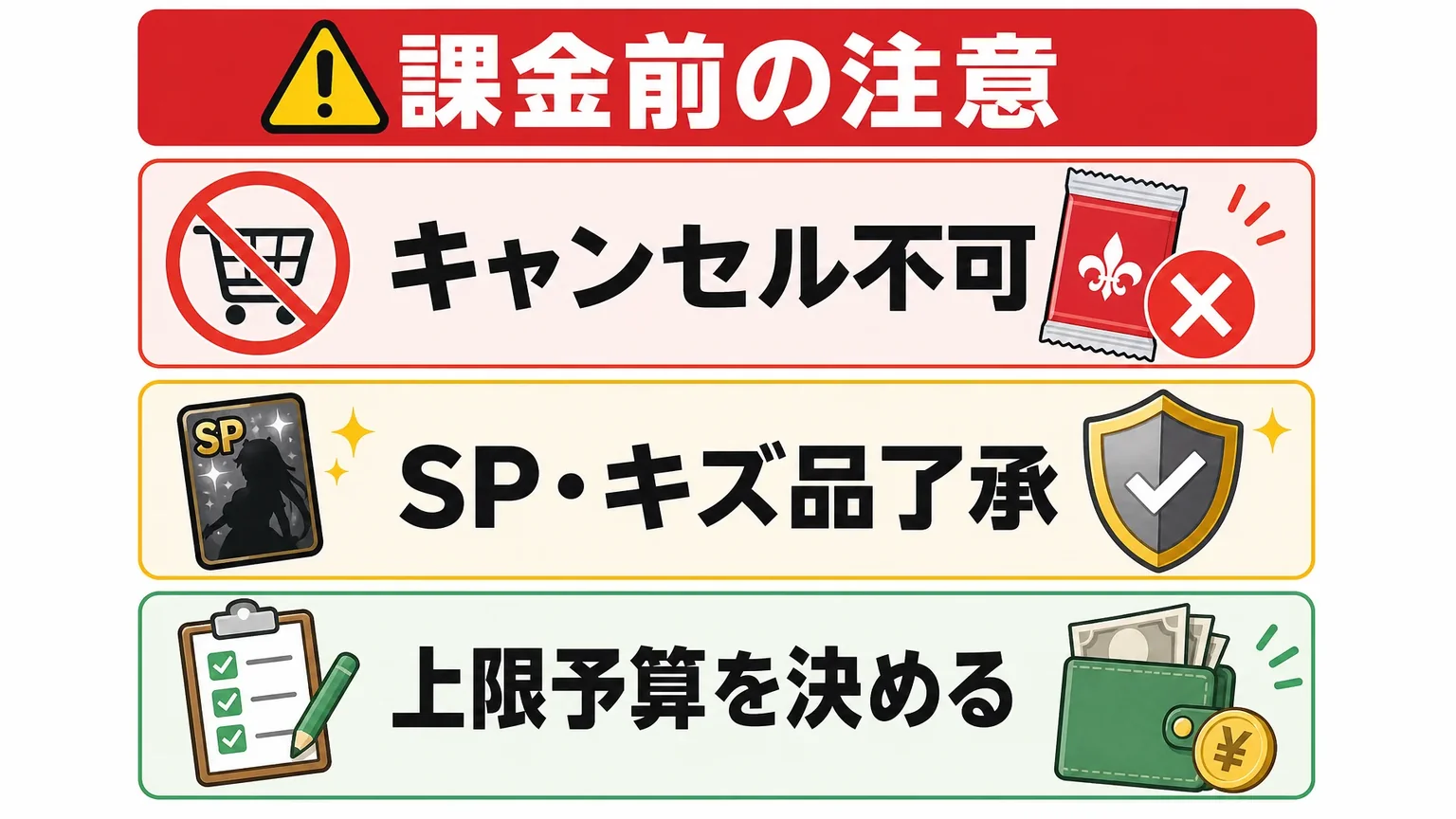 課金前に見るべき注意点と当たり・ハズレの見え方
